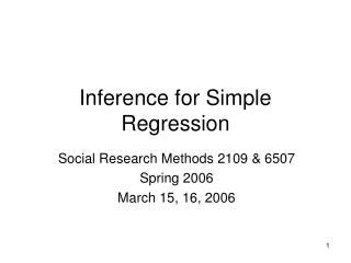 Inference for Simple Regression