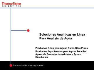 Soluciones Analiticas en Linea Para Analisis de Agua