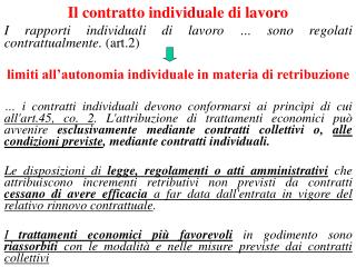 Il contratto individuale di lavoro