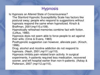 Hypnosis