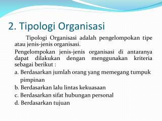 2. Tipologi Organisasi