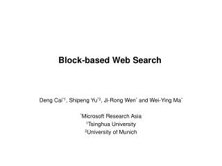 Block-based Web Search