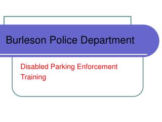 Burleson Police Department