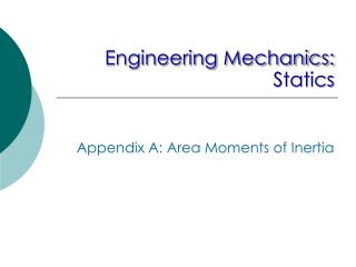 Engineering Mechanics: Statics