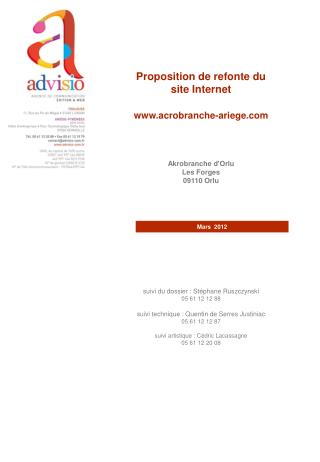 Proposition de refonte du site Internet acrobranche-ariege Akrobranche d'Orlu Les Forges