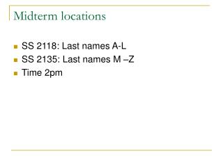 Midterm locations