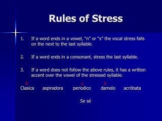 Rules of Stress