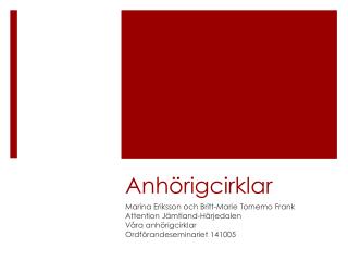 Anhörigcirklar