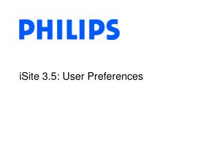 iSite 3.5: User Preferences