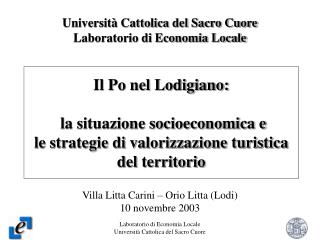 Università Cattolica del Sacro Cuore Laboratorio di Economia Locale