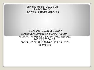 CENTRO DE ESTUDIOS DE BACHILERATO LIC. JESÚS REYES HEROLES