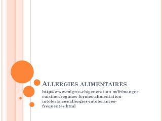 Allergies alimentaires