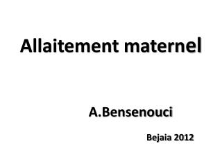 Allaitement matern el