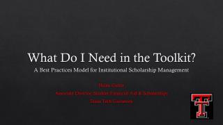 What Do I Need in the Toolkit?