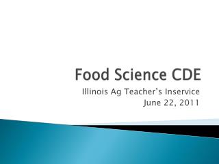 Food Science CDE