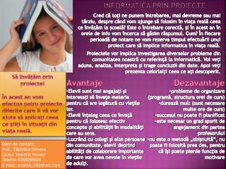 Informatica prin proiecte
