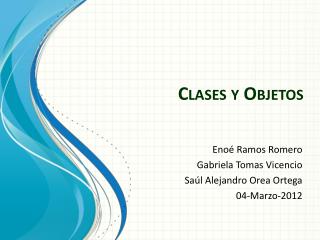 Clases y Objetos