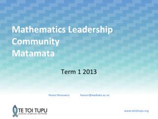 Mathematics Leadership Community Matamata
