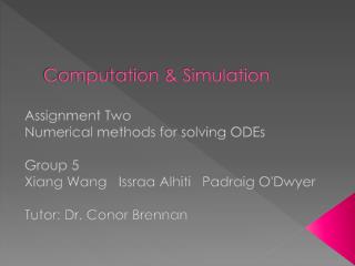 Computation &amp; Simulation