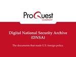 Digital National Security Archive DNSA