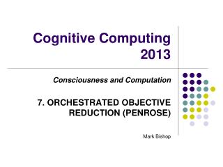 Cognitive Computing 2013