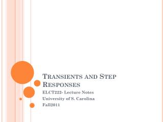 Transients and Step Responses