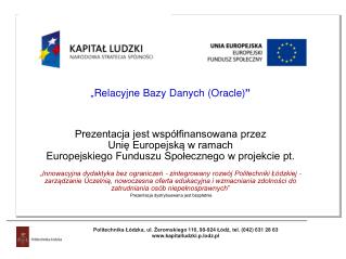 „Relacyjne Bazy Danych (Oracle) ”