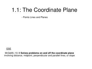 1.1: The Coordinate Plane