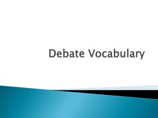 Debate Vocabulary