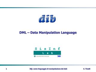 DML – Data Manipulation Language