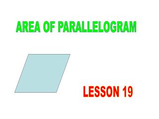 AREA OF PARALLELOGRAM