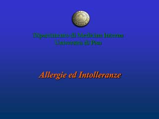 Allergie ed Intolleranze