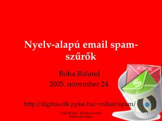 Nyelv-alapú email spam-szűrők