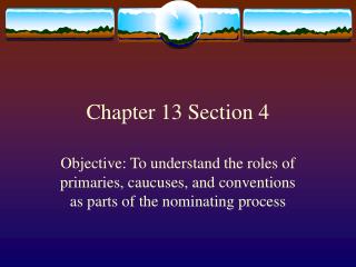 Chapter 13 Section 4