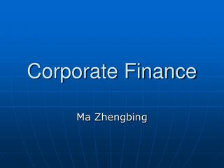 Corporate Finance