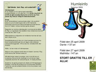 Humleinfo Sommar 2009