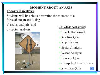 MOMENT ABOUT AN AXIS