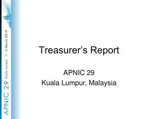 Treasurer’s Report