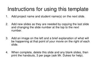 Instructions for using this template