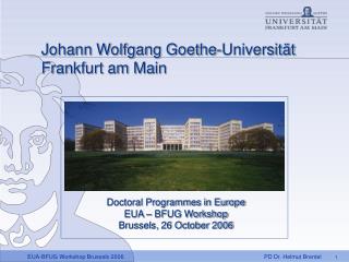 Johann Wolfgang Goethe-Universität Frankfurt am Main