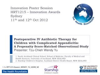 Innovation Poster Session HRT1215 – Innovation Awards Sydney 11 th and 12 th Oct 2012