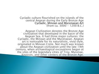 Cycladic Culture