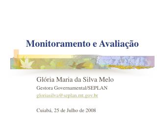 Monitoramento e Avaliação