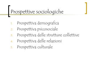 Prospettive sociologiche