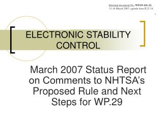 ELECTRONIC STABILITY CONTROL