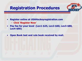 Registration Procedures