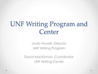 UNF Writing Program and Center