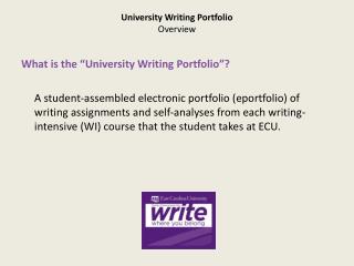 University Writing Portfolio Overview