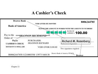 A Cashier’s Check