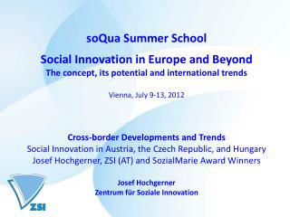 soQua Summer School Social Innovation in Europe and Beyond